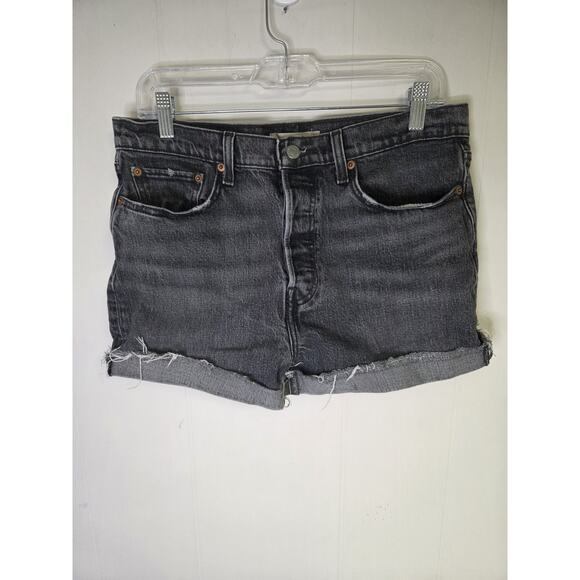 Levi's Premium Grey Wedgie Straight Button Fly Denim Shorts Size 31 - Picture 1 of 10